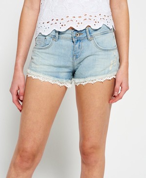 Superdry Lace Hot Női Rövidnadrág Világos Kék | KVEQD0524